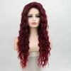 Synthetic Wigs Wig Women's Fashion Chemical Fiber Headcover with Gold Partial Split Long Roll Hair Water Ripple Multi Color Option