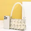 Evening Bags Retro Woven Pearl Women's Fashion Texture Handmade Banquet Bag Customized Lining With Diamond Ladies Handbag