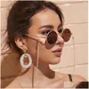 Óculos de sol mascarando correntes para mulheres acrílico pérola cristal óculos cordão vidro nova moda jóias entrega gota dhgarden otaoh