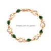 Nouveau 5 couleurs Beautif Bracelet pour femmes Colorf Cristal Autrichien Mode Coeur Chaîne Bracelets Cadeaux Féminins En Gros Drop Del Dhgarden Otf4P