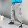 Pantalons Cargo coréens pour garçons et adolescents, multi-poches, vêtements d'hiver décontractés pour enfants de 4 à 12 ans, 2023