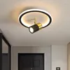Ceiling Lights Black Frame LED Chandelier Indoor Decor Lamp For Living Room Bedroom Balcony Corridor Aisle Light Home Lighting