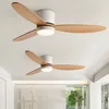 Ventilateur de plafond nordique en bois massif, avec lumière, lampe décorative pour la maison, télécommande, moteur à onduleur, ventilateur moderne pour chambre à coucher