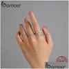 925 szterling Sier Heart Finger Pierścień dla dziewcząt Kobiety z ułożonymi w stosy z mini sercami modna biżuteria imprezowa dostawa dhgarden otlaj