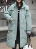 Women's Down Parkas Botvotee Long Plaid For Women 2023 Autumn Winter Fashion Zipper Jacket Vintage Loose Wothen Thicken Warm Hood Coats 231027