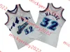 Mens #12 John Stockton Basketball Jersey 스티치 #32 Karl Malone Jerseys S-3XL