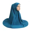 Etnische kleding Mode Effen Islamitische Undercaps Arabische Khimar Moslimvrouwen Hijab Eendelig Big Size Al Amira Instant Sjaal