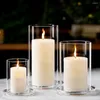 Candle Holders Wedding Ceremony Decorations Shade Cylinder Candleholders Glass Small Vase Clear Pillar Covers