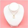 Pendant Necklaces A-Z Alphabet Square Initial Natural Shell Letter For Women Fashion Minimalist Stainless Steel Jewelry Drop Delivery Dhhod