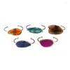 Bangle Dankaishi Fashion Half Open Gold Color Any Wrist Size For Women Natural Stone Quartz Crystal Jewelry