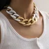 Collier ras du cou de haute qualité, grande chaîne exagérée pour dames, personnalité Hip Hop, collier à maillons épais torsadé, gothique pour femmes