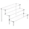 Kök Storage Display Stand Organizer 3-Tier Acrylic står för Food Toys Figures hylla Riser Cupcake