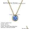 Classic Stainless Steel Necklace Women Designer Luxury Jewelry Gold Color Bride Statement 12 Birthstone Drop Delivery Dhgarden Ot1K3