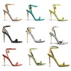 2023 Vrouwen 23S Elegante Merk Hangslot Puntige Naakte Sandalen Schoenen Hardware Slot En Sleutel Vrouw Metalen Stiletto Designer hoge Hak