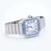 Custom Iced Out VVS 1/VS1 GRA Certified Reply Studded Moissanite Diamond Bezel / Band Watch with Leather