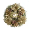 Dekorativa blommor Julkrans konstgjorda ytterdörrprydnad vinterlov för vägg spis