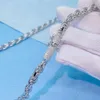 Lyxdesigner halsband kubanska länkkedjor män 925 sterling 6mm bred vriden repkedja vvs moissanite pass diamant testare halsband för kvinnor designer smycken gåva