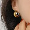 Stud Earrings XIALUOKE Metal Irregular Golden Platinum Mixed Color For Women Retro Personality Jewelry Gift