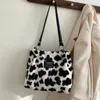 Sacs de soirée Femmes Fausse Fourrure Sac à main Polyvalent Fourrure Sac à bandoulière Zebra Cow Modèle Fluffy Satchel Fuzzy Hobo Girl Élégant Bourse