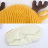 Mützen Hüte Herbst Winter Gestrickte Baby Beanie Nette Deer Ohr Dicke Warme Mütze Einfarbig Mädchen Junge Schutz Kappe Weihnachten geschenk 231027