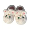 Sandales drôle mignon chat coton pantoufle hiver maison antidérapant chaud en peluche semelle souple chaussures Animal pantoufle ménage 231027