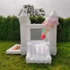 Mini trampolins infláveis para crianças Oxford, casa de salto de casamento branco, castelo inflável com piscina, cama de salto, entretenimento infantil, quintal, evento de segurança