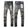 Jeans violets Pantalons en denim Jeans violets pour hommes Jean de créateur Pantalon de moto Casual Streetwear Jeans violets Jeans brodés rétro pour enfants Pantalons vieux lavés 3913