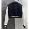Woolen Coats Baseball Jackets For Women Fashion Letter Short Style Jacket Designer Splicing PU Leather Sleeve Outerwear Streetwear