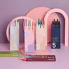 5pcs/Box Kaco Gel Stift Retro Farbtinte Retractable Vintage extra fein 0,5 mm Kawaii Briefpapier für Schulbürovorräte