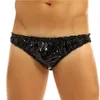 Slips Hommes Sissy Slip Brillant Wet Look PVC Cuir Lingerie Sexy Latex Micro Culotte Mâle Gay Clubwear Sous-vêtements S7XL 231027