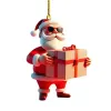 2023 Avión acrílico Santa Claus colgante decoración del árbol de Navidad decoraciones para el hogar colgante 1028