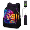 Torby szkolne torba ortopedyczna dla dziewcząt 3D Tiger Animal Prints plecaki USB Ładowanie wielofunkcyjne Bagpack Teenagers Bookbag Mochilas