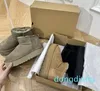 Designer Klassieke Ultra Mini Laarzen Snowboot Platform Dames Heren Bont Schapenvacht Kastanje Zand Mosterdzaad Beige Winter Enkelschoen