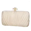 Kvällspåsar Pearl Clutch Banket Handväska för kvinnor Crossbody Chain Bag Formal Bridal Wedding Prom Cocktail Party Purse