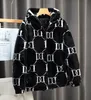 F1168 Fleece Mens Jacket Black White Plaid Long Sleeve Hooded Zip Up Designer Jacket Men Coat