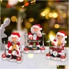 クリスマスの装飾ダンシング歌唱サンタクロースを演奏するドラムクリスマス人形ミュージカル感動的なフィギュアバッテリー操作装飾ドロップd dhm0u