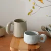 Mugs Beige Ceramic Cute Coffee Cup Nordic Home Decor Handmade Art Milk Tea