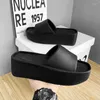 Sandals Runes High Quality Womens Summer Slippers Divers Beach Shoes Chunky Soles Heeled Sandal Wit Tennis