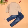 衣料品セット3PCSキッズ服の男の子服を服するベビー紳士スーツ春の幼児服セット子供服23 4 5 6 7 8年231027