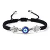 Klassische blaue türkische böse Augen Armbänder für Frauen Hand von Fatima Lucky Red geflochten