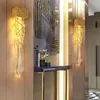 Wall Lamp Modern Transparent Crystal Gold Luxury Sconce Light For Living Room Bedroom Stair Aisle Creative LED