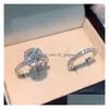 Anelli per le donne Coppia Cubic Zirconia Anello quadrato Amanti Gioielli Sposa Matrimonio Fidanzamento Romantico Lusso Bague Cc2384 Drop Dhgarden Otkme