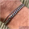 Mens 3-11Mm Stainless Steel Chain Bracelet Curb Cuban Link Bracelets For Women Uni Wrist Jewelry Drop Delivery Dhgarden Otkli