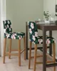 Cubiertas de silla Plantas tropicales Flores Hojas Barra de azulejos Respaldo corto Cubierta de taburete elástico Asiento de oficina sin brazos