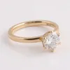Anpassad 18K Solid Yellow Gold 1,5Carat 7,5 mm rund GH -färg Moissanite Lab Diamond Engagement Ring