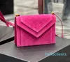 Top quality classic Suede leather shoulder bags corssbody chain mini envelope bags Diamond Lattice women's fashion bag Designer cover handbags pink clutch