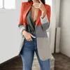 Chaquetas de mujer Chaqueta de moda de otoño Solapa Cárdigan delgado Temperamento Traje de talla grande Mujeres Europa y Estados Unidos Cárdigans L5