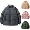 Men's Jackets Winter Mens The Jacket With Hood Fall And Solid Color Zipper Double Side Pocket Thickened Warm Coat