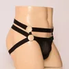 Cuecas masculinas abertas bujockstrap briefs oco para fora roupa interior bug-string tangas masculino calcinha transparente cintura baixa malha