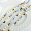 Choker Allme Dainty Colorful Natural Stone Slimwater Pearl Beaded Naszyjniki dla kobiet 18 -karatowe złoto PVD Plane ze stali nierdzewnej dławiki